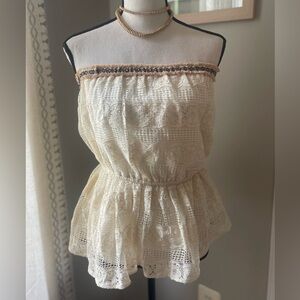 Anthropologie Verb Pallavi Singhee lace tube top size M